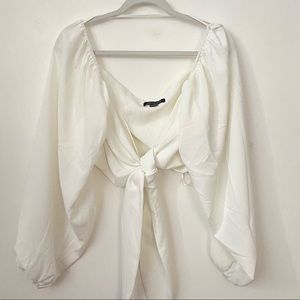 Tie front crop Top Longsleeve